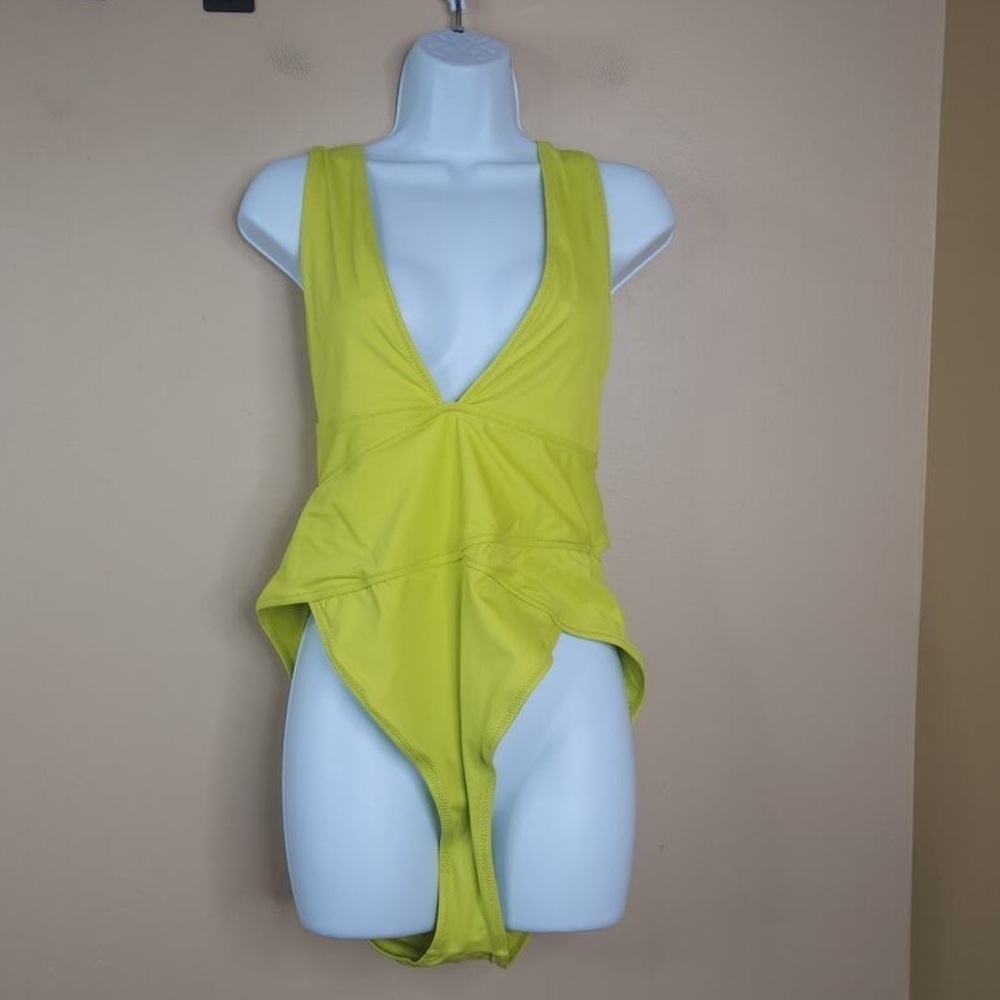 SKIMS  (C4) RECYCLED SWIM CUT OUT PLUNGE MONOKINI CITRUS SIZE NWT XXS